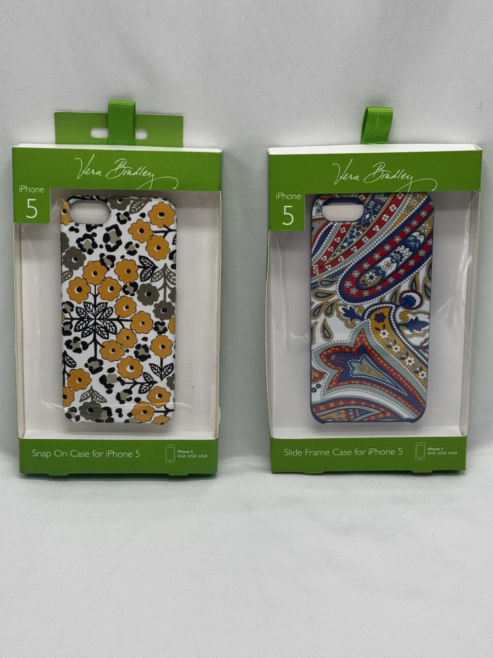 LOT OF 2 Vera Bradley MARINA PAISLEY & GO WILD IPHONE 5 Phone Case